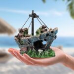 Sunken Shipwreck Aquarium Decor – Sunken Shipwreck & Colorful Plastic — view 7