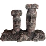 Ancient Island Stone Head Aquarium Ornament with Air Bubble Feature — view 2