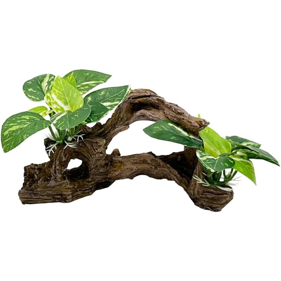 Realistic Driftwood Aquarium Decor with Pothos Plants — view 8