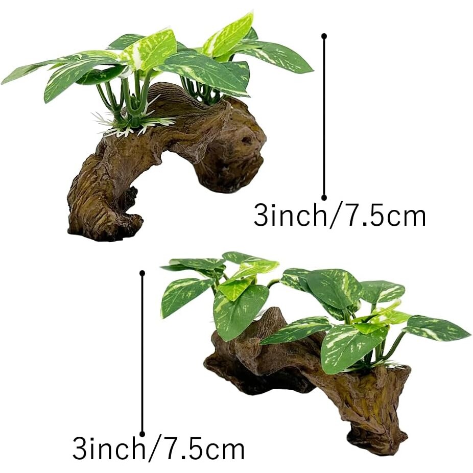 Realistic Driftwood Aquarium Decor with Pothos Plants — view 7