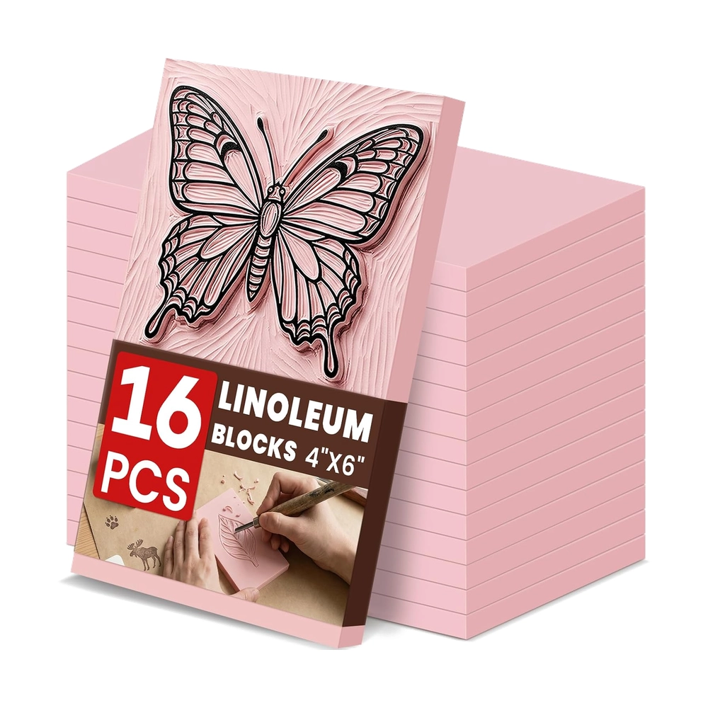 Pink Soft Rubber Carving Blocks 4×6 – Pink Soft Rubber Carving Blocks