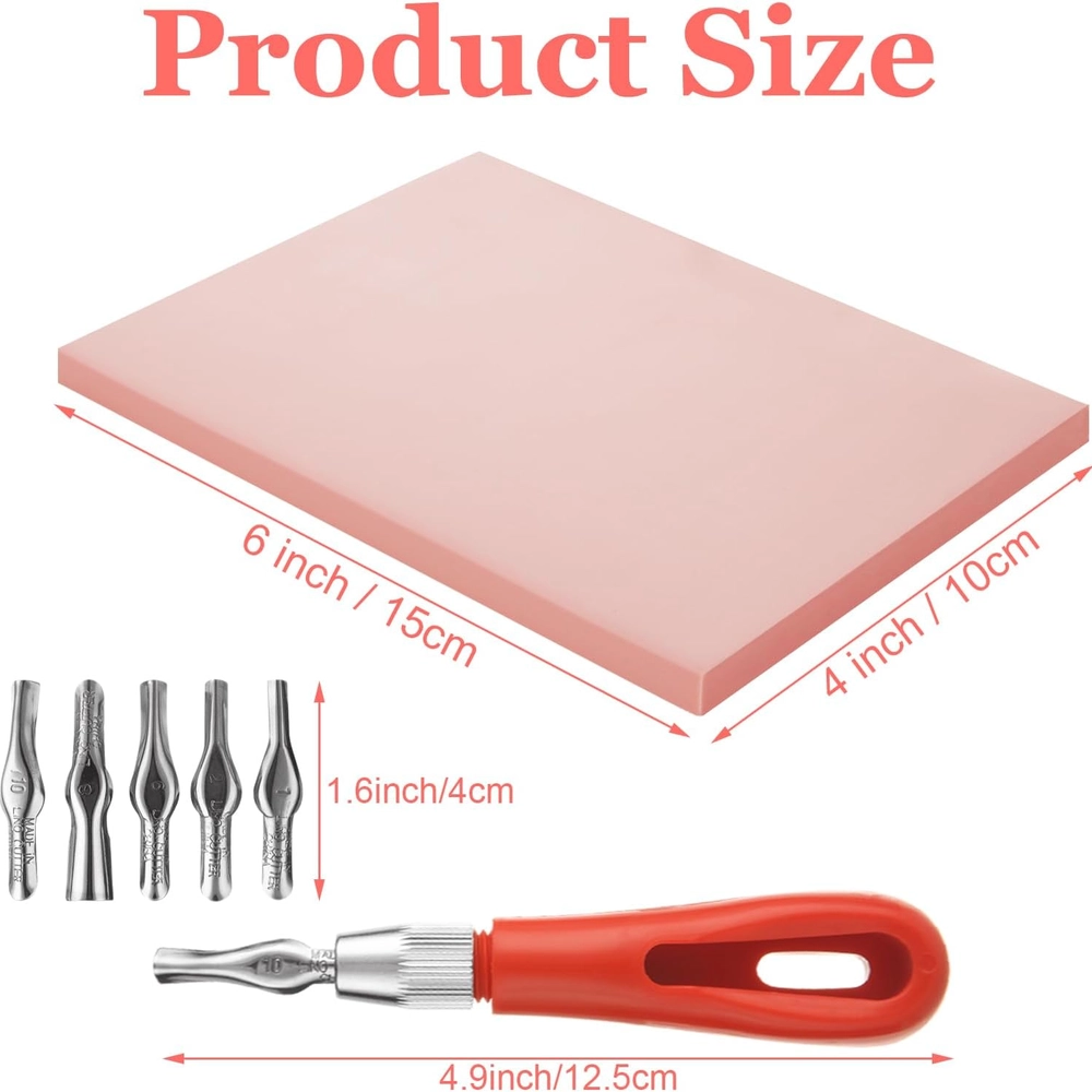Pink Rubber Carving Blocks Kit – Premium Pink Rubber Carving Blocks & — view 2