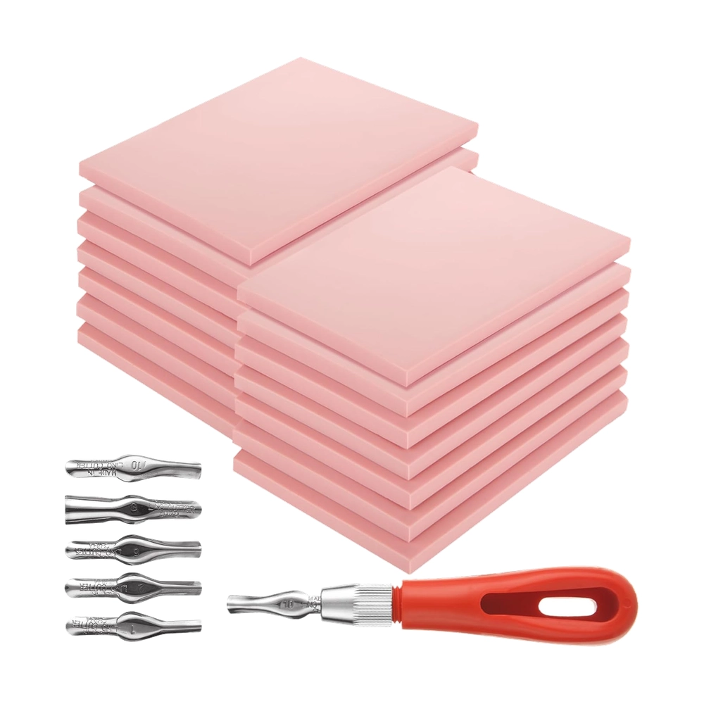 Pink Rubber Carving Blocks Kit – Premium Pink Rubber Carving Blocks