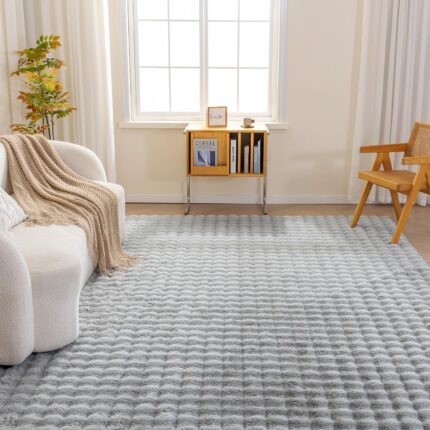 Cloud Grey Waffle Rug - image 2