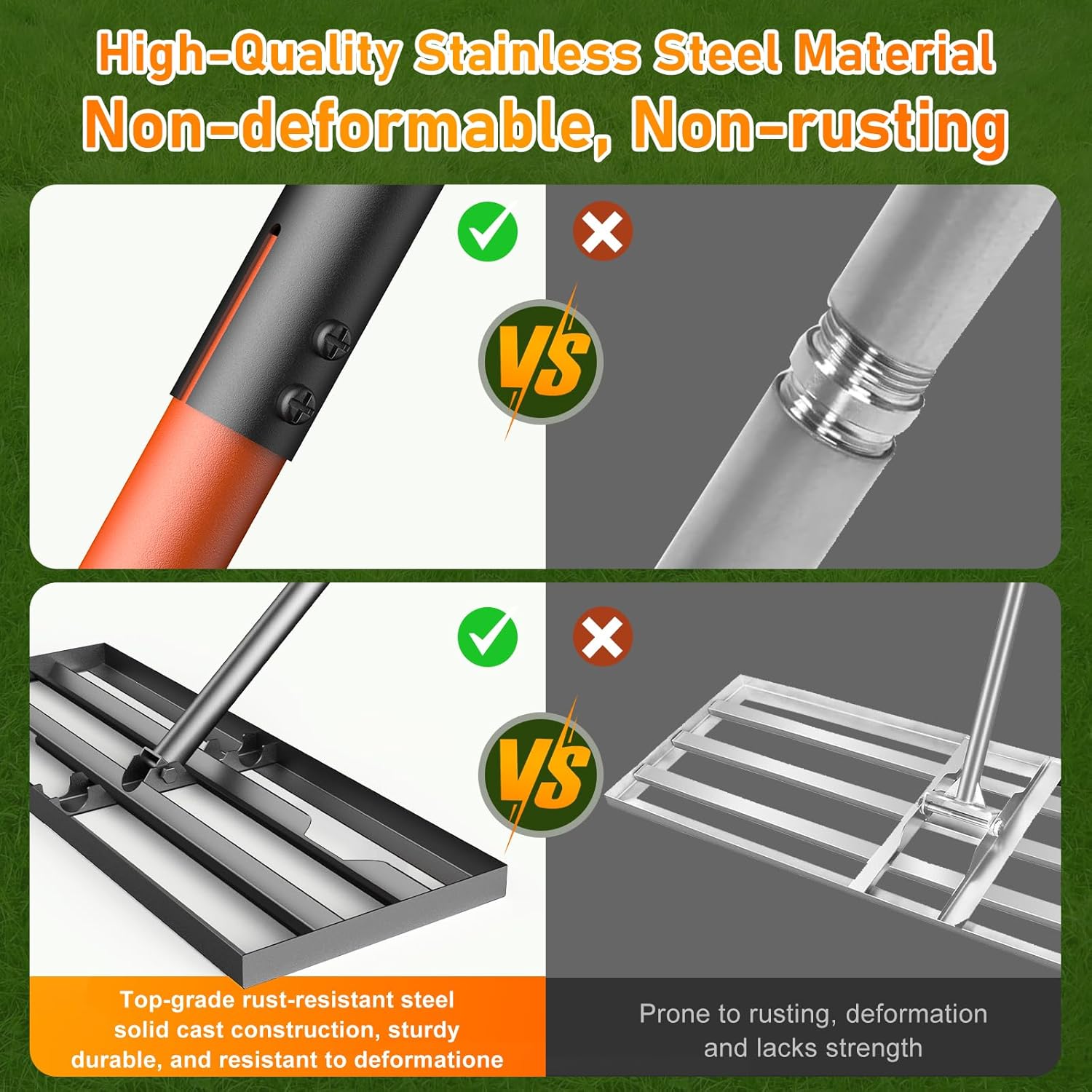 Heavy-Duty Stainless Steel Lawn Leveler - Hình 2