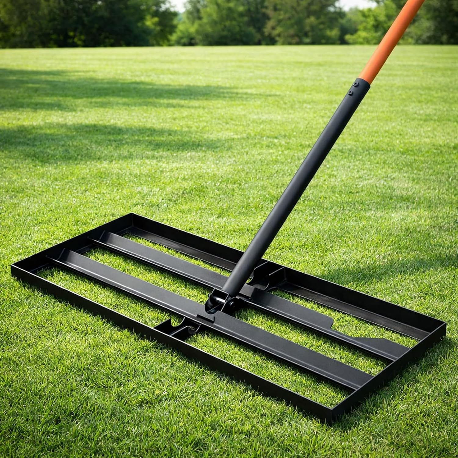 Heavy-Duty Stainless Steel Lawn Leveler Rake for Garden & Turf