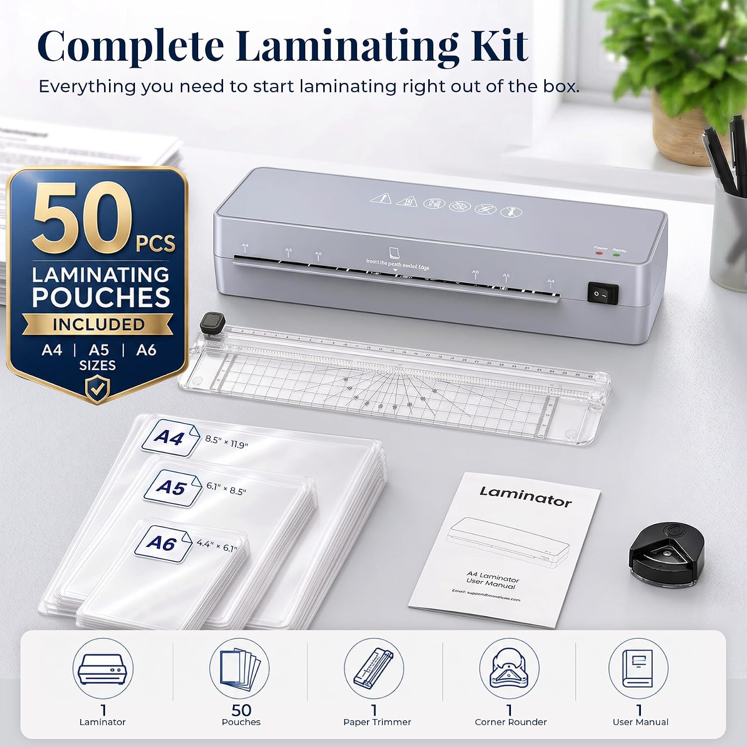 Compact A4 Thermal Laminator Kit - Hình 2