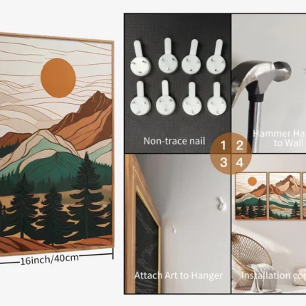 Abstract Mountain Landscape Wall Art - Abstract Mountain Landscape - Image 2