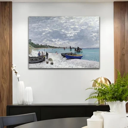 Monet's Beach at Sainte-Adresse Canvas - Monet's Beach at - Image 2