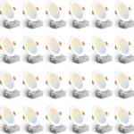 4-Inch Dimmable LED Recessed Light, 5CCT Selectable, 24-Pack