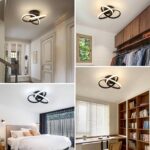 Modern Black LED Ceiling Light with Intertwined Rings & Remote — view 5