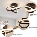 Modern Black LED Ceiling Light with Intertwined Rings & Remote — view 8