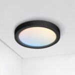 Sleek Black LED Flush Mount Ceiling Light with 5CCT, Dimmable 7-inch