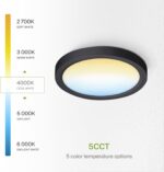 Sleek Black LED Flush Mount Ceiling Light with 5CCT, Dimmable 7-inch — view 5