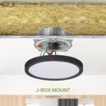 Sleek Black LED Flush Mount Ceiling Light with 5CCT, Dimmable 7-inch — view 7