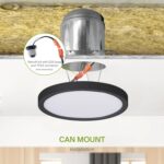 Sleek Black LED Flush Mount Ceiling Light with 5CCT, Dimmable 7-inch — view 8