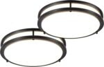 Modern Brushed Nickel LED Flush Mount Ceiling Light, 5CCT Dimmable — view 10