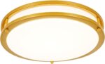 Modern Brushed Nickel LED Flush Mount Ceiling Light, 5CCT Dimmable — view 15