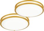 Modern Brushed Nickel LED Flush Mount Ceiling Light, 5CCT Dimmable — view 16