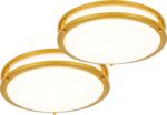 Modern Brushed Nickel LED Flush Mount Ceiling Light, 5CCT Dimmable — view 17