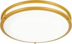 Modern Brushed Nickel LED Flush Mount Ceiling Light, 5CCT Dimmable — view 19