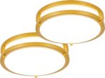 Modern Brushed Nickel LED Flush Mount Ceiling Light, 5CCT Dimmable — view 20