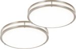 Modern Brushed Nickel LED Flush Mount Ceiling Light, 5CCT Dimmable — view 22
