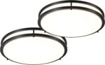 Modern Brushed Nickel LED Flush Mount Ceiling Light, 5CCT Dimmable — view 24