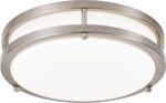 Modern Brushed Nickel LED Flush Mount Ceiling Light, 5CCT Dimmable — view 25