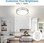Modern Brushed Nickel LED Flush Mount Ceiling Light, 5CCT Dimmable — view 4