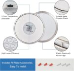 Modern Brushed Nickel LED Flush Mount Ceiling Light, 5CCT Dimmable — view 6