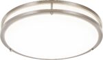 Modern Brushed Nickel LED Flush Mount Ceiling Light, 5CCT Dimmable — view 9