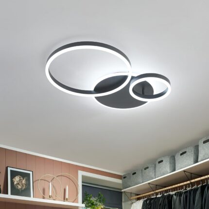 Dimmable LED Ceiling Light with Intersecting Rings