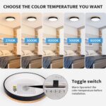 Minimalist wood grain LED ceiling light – Minimalist Wood Grain & — view 5