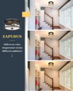 Black Flush Mount Ceiling Light with Clear Glass — view 3