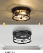 Black Flush Mount Ceiling Light with Clear Glass — view 7