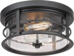 Black Flush Mount Ceiling Light with Clear Glass — view 9