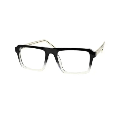 Men's Gradient Black to Clear Square Eyeglasses - Hình 2