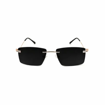 Gold Frameless Rectangle Sunglasses - Hình 2