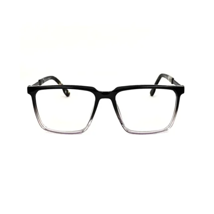 Men's Gradient Black Clear Square Eyeglasses