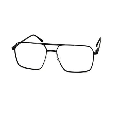 Men's Black Double-Bridge Square Eyeglasses - Hình 2
