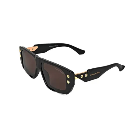 Daniel Morris Black Studded Shield Sunglasses