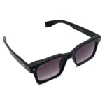 Bold Black Rectangle Sunglasses - Hình 3