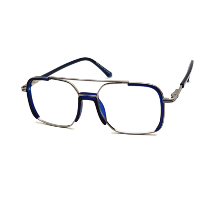 Women's Blue & Silver Pilot Eyeglasses