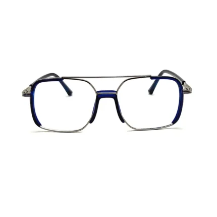 Women's Blue & Silver Pilot Eyeglasses - Hình 2