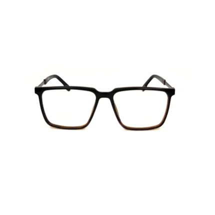 Black Men's Two-Tone Square Eyeglasses