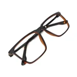 Black Men's Two-Tone Square Eyeglasses - Hình 8