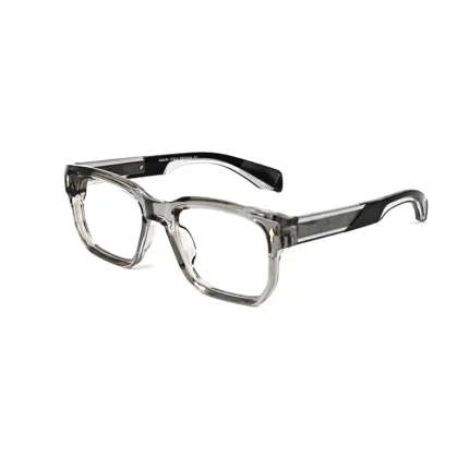 Bold Men's Translucent Grey Rectangular Eyeglasses