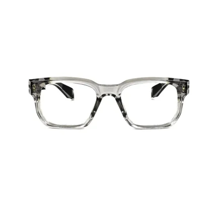 Bold Men's Translucent Grey Rectangular Eyeglasses - Hình 2