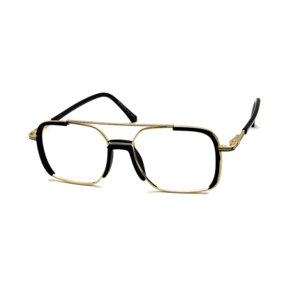 Women's Gold & Black Square Aviator Eyeglasses